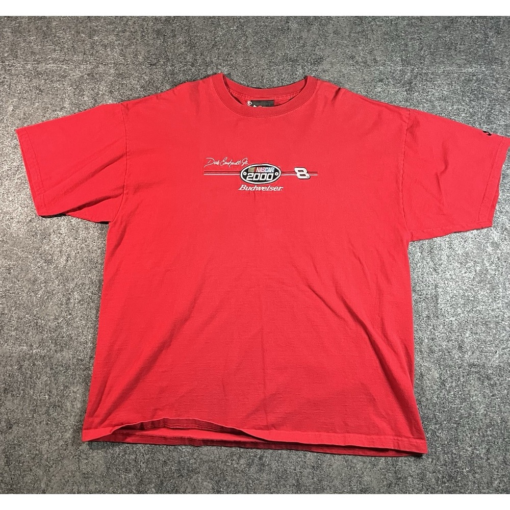 Vtg Chase Authentics Dale Earnhardt Jr Budweiser #8 Mens XL T Shirt Red